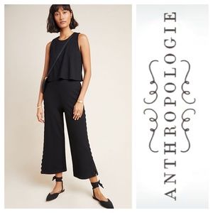 The Essential Jumpsuit By Anthropologie Black Freya Scalloped Jumpsuit